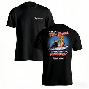 Big Johnson Outboards double-sided printed shirt, vintage shipping pattern T-shirt, soft cotton blend shirt, unisex vintage humorous clothing, a gift for shipping enthusiasts, fishermen, fathers, or husbands