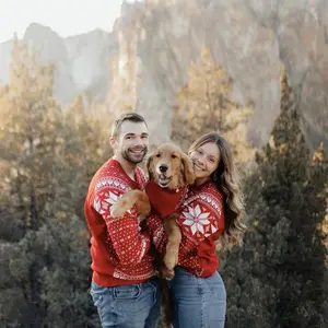 Holiday Family Sweater, True Red — Custom-Spun & Custom-Dyed