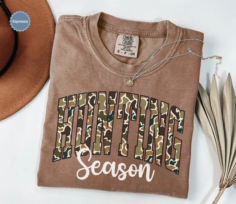 Comfort Colors Camo Hunting Season Shirt for Women Hunting Wife Shirt, Camouflage Wifey Tshirt, Duck Hunting Shirt, Hunting Tee, Hunting Lover Gift