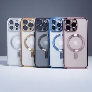 Clear Electroplated Magnetic Case Protector for iPhone 11/12/13/14/15/16 Plus/Pro/Pro Max – Shockproof Protective Cover