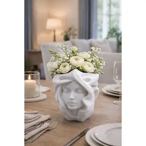 LV 3D Medusa Vase | Modern Classical Sculpture Flower Vase | Artistic Statue Planter | Mythology Home Decor | Custom Sizes Available