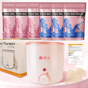 Mother's Day New Arrival - Viilife Hard Wax Hair Removal Kit (with Adjustable Temperature Control) - Includes 20 application wands - Suitable for full-body hair removal; enriched with various plant extracts, specially formulated for sensitive skin.