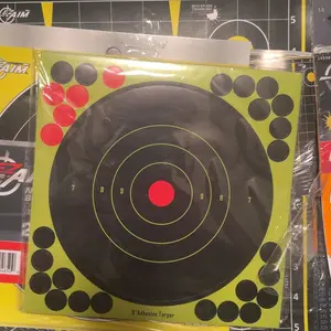 50 Pack Adhesive Target Paper, 8 Inch Adhesive Bull‘s eye Shooting Target Stickers