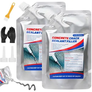 Concrete Crack Filler, 33.8 fl oz High Elasticity Cement Crack Filler, Self-Leveling Repair Sealant for Driveway, Sidewalk, Foundation, Indoor/Use