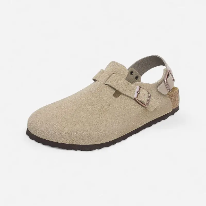 Tokio Taupe Suede Leather Narrow