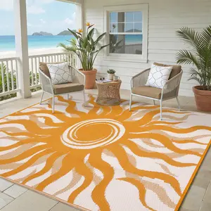 Outdoor Rugs Waterproof for Patio, Reversible Plastic Straw Camping Rug Carpet, Large Area Rugs Mats Outside Carpet for RV, Picnic, Backyard, Deck, Balcony, Porch, Beach, Garden