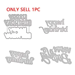 4-Piece Birthday Celebration Word Die Cutting Mold Set, Ideal for Card Making and Creative Crafts, Perfect Gift for Craft Enthusiasts