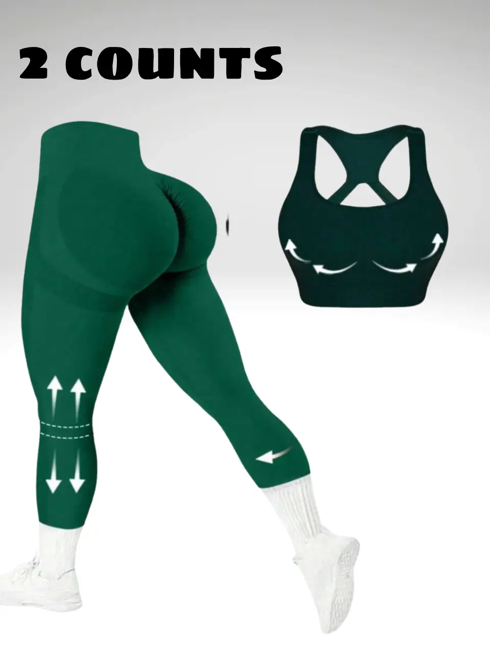 Plus Size 2-Piece Sportswear Set – Seamless Yoga Outfit with High Waist Leggings & Top