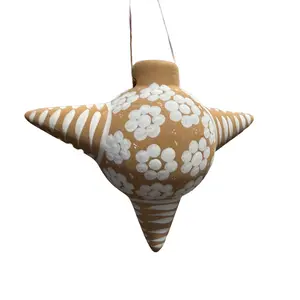 Piñata de Barro - Decoración hogar con Diseño Floral y Rayas para Festividades y Decoración Hogar