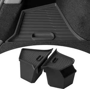 New 2025 2026 Model Y Juniper Rear Trunk Storage Bins with Lids 2PCS Refresh TPE Waterproof Organizer for Model Y Juniper Interior Accessories
