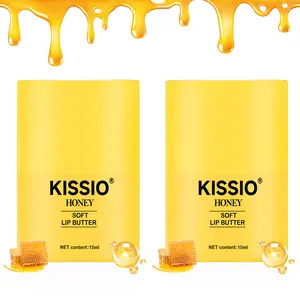 KISSIO Honey Lip Butter Set,Lip Balm with 1000 ppm Propolis Extract,Ceramide AP and Phytosphingosine,Long-lasting Moisture and Nourishe Lips,Lip Lines Care