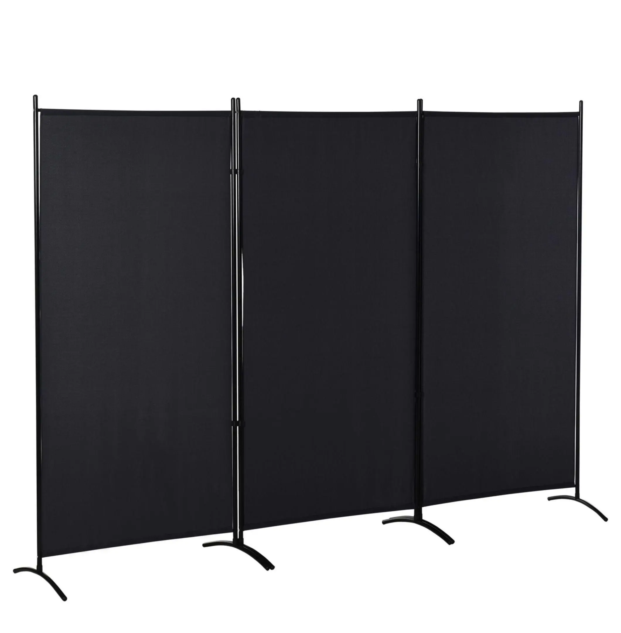 6' Room Divider, 3 Panel Privacy Screen for Home - Black Default Title