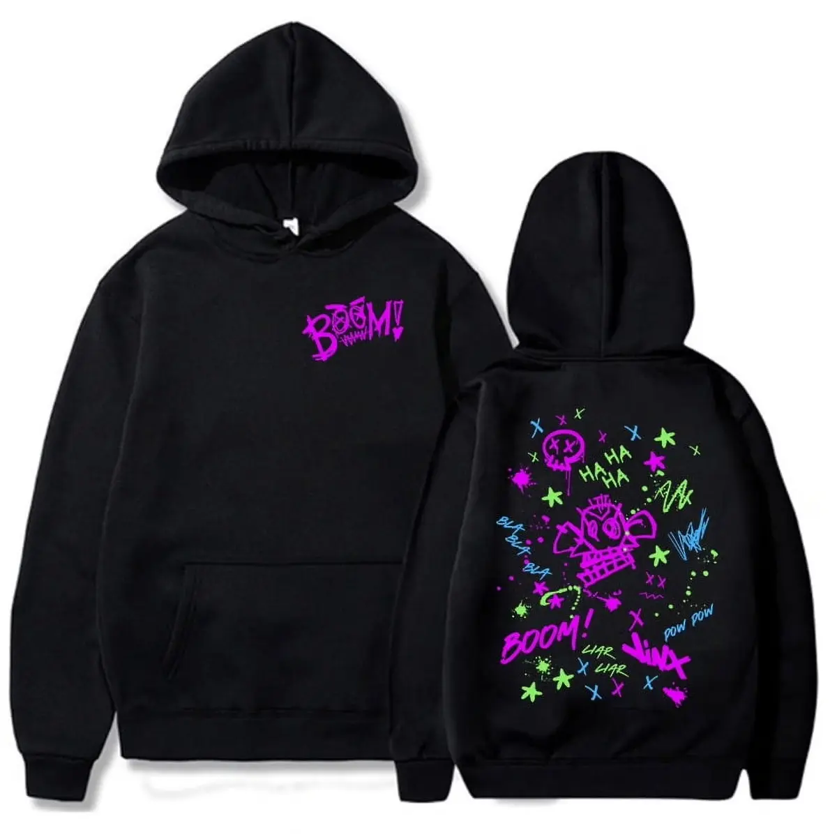 Men's Jinx Arcane Graphic Hoodie - Unisex Casual Soft Ribbed Fabric Tops, Cotton-Blend Fleece Pullover for Winter