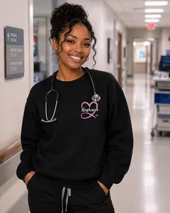 Custom Nurse Sweatshirt – Personalized Name + RN Design