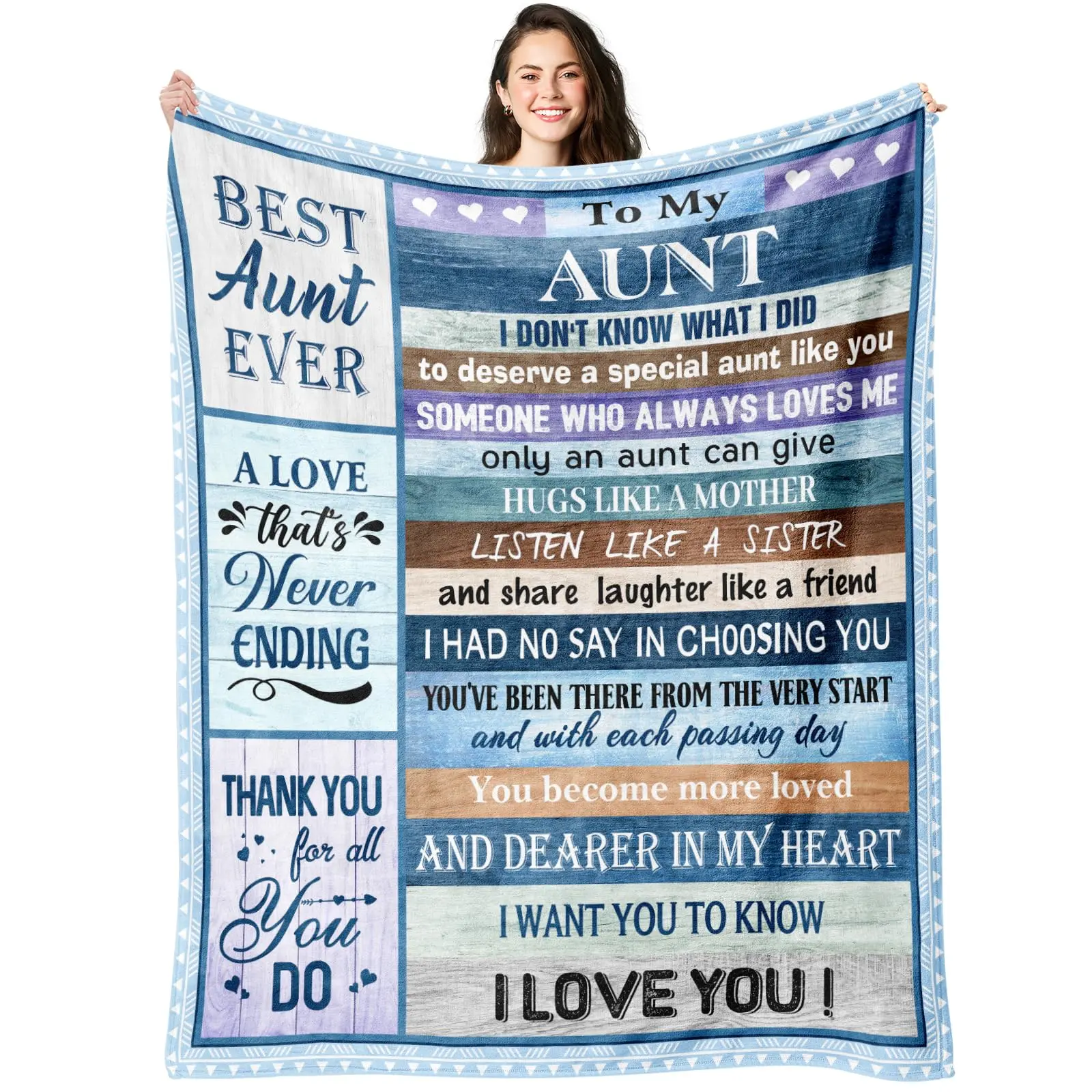 Aunt Gifts Blanket 60x50, Gifts for Aunt, Aunt Gifts from Niece Nephew, Best Aunt Ever Gifts, Aunt Birthday Gifts, Birthday Gifts for Aunt, Aunt Gifts Ideas