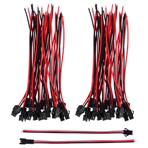 22 AWG JST SM 2 Pin Plug Male and Female Connector Adapter with 135 mm Electrical Cable Wire for LED Light, 20 Pairs