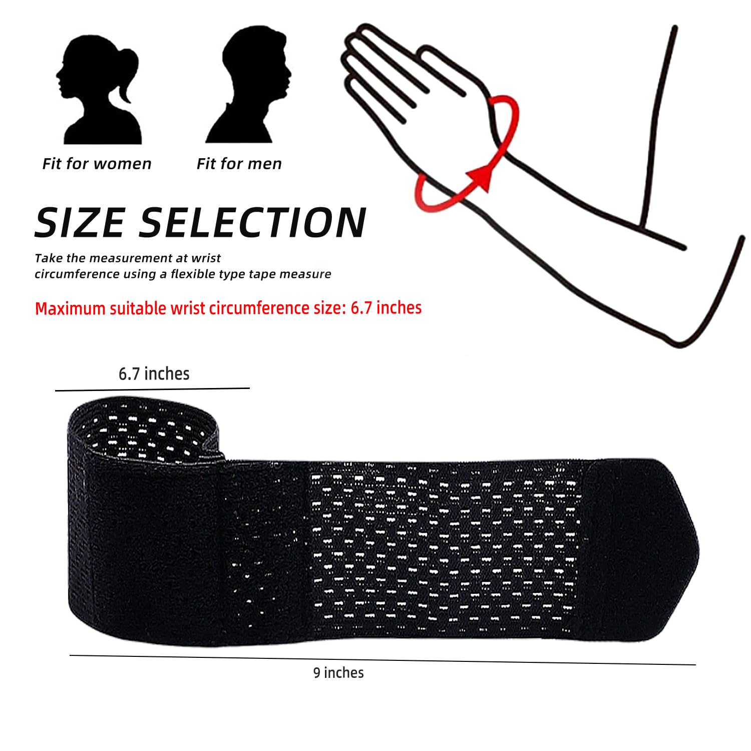 2 Pcs Carpal Tunnel Wrist Brace, Ultra Thin Compression Support Strap, Adjustable Wrist Strap, For Weightlifting, Tennis and Fitness, Suitable for Teenagers and Women