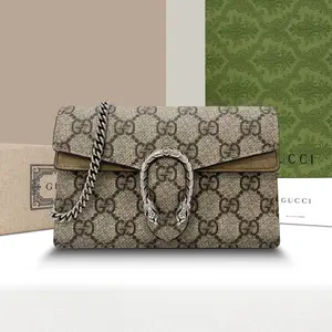 Pre-owned GUCCI Canvas Small Leather Goods GG Supreme Dionysus Mini Chain Wallet Crossbody Bag