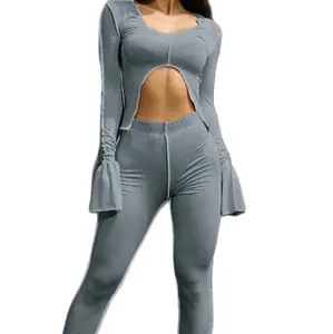 Ring My Bell Pants Set Chic Elegant Fashion Long Sleeve Womenswear Casual Minimalist Fitted