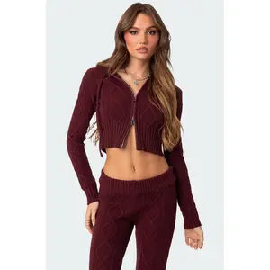 Ray Cable Knit Hooded Cardigan