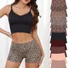 Women's Leopard Print Seamless Boyshorts, Casual Solid Color Natural Waist Panties Set, Comfy Fashion Breathable Underwear for Women, Casual Elegant Panty, Breathable Fit Panties