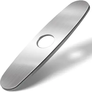 10" Kitchen Sink Faucet Hole Cover Deck Plate Escutcheon for Pull Down Faucet 304 Stainless Steel Brushed Nickel Plumbing Cover Plate