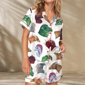 House of the Dragon Cotton Pajama Set for Women - Bold and Cozy Sleepwear for Fantasy Fans, Perfect for Binge-Watching Nights, Themed Parties, or Cosplay Events