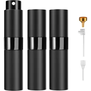 Perfume Travel Refillable Atomizer 8ML 3PCS Empty Cologne Spray Bottle Portable Leakproof Sprayer for Travel Black