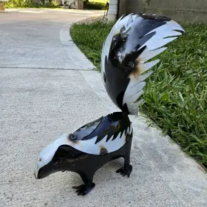 Baby Skunk Outdoor Metal Garden Decor Handmade Recycled Material Animal Decoration Eco Friendly Possum Raccoon Mouse Opossum Black White