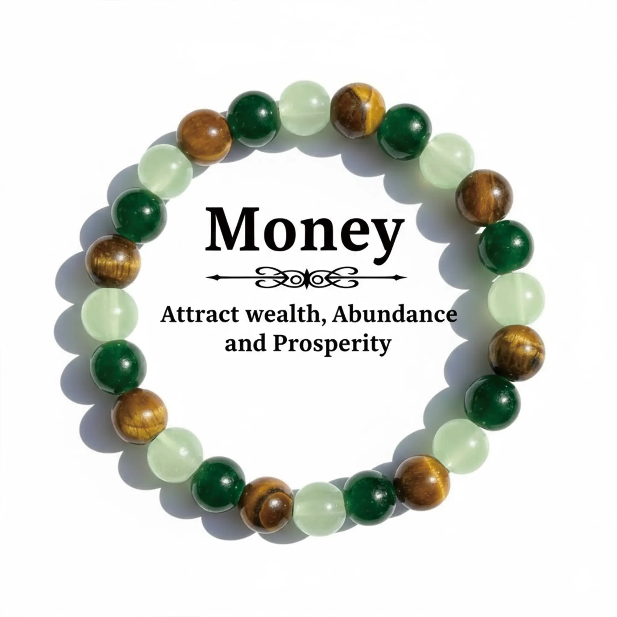 1pc Money Attraction Bracelet with Green Aventurine & Tiger Eye beaded jewelry protection bracelet encouragement gift fashion artificial bracelet of the day Colorblock Beaded Crystal Bracelet ,Manifestation, Abundance, Good Fortune, Success
