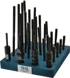 TE-CO 38 Piece, 3/8-16 Stud, 7/16" T Slot, T Nut & Stud Kit 11/16" T-Slot Nut Width, 3, 4, 5, 6, 7, 8" Stud Lengths 20602