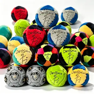 DirtBag Hacky Sack Foot Bag Soft Plush Fleece Kick Ball Colorful 90s Retro Vintage Toy for Kids Adults Balance & Coordination Training Ideal for Beach Backyard Camping Outdoor Group Games Hacky Sacks