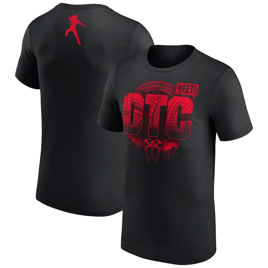 Men's Basic Menswear Roman Reigns Tshirt - 100% Cotton Shortsleeve Round Neck Casual T-Shirt with 'Yeet' Graphic Print, Top, Soft, Tops, Tee, Pure Cotton T-Shirts, Fitted Cut, All Seasons, Crew Neck, Soft Fabric, Do Not Dry Clean, Jeans