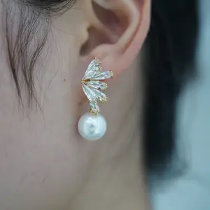 Gold Plated Full Diamond Hollow Butterfly Earrings for Women Unique Design Stud Earrings 2026 New Trending Fashion Jewelry