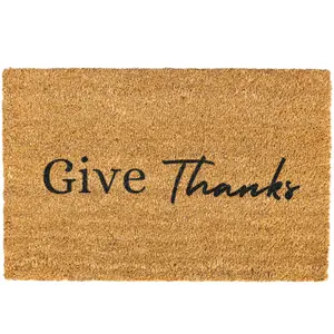 Give Thanks doormat, Fall Door mat, Welcome Mat, Funny Door mat, Holiday Doormat, Pumpkin, Fall Decorations