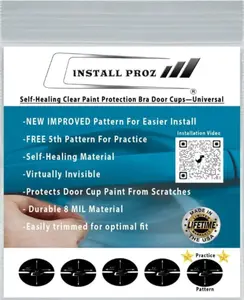 Self-Healing Clear Paint Protection Film - Universal 5 Piece Door Cup Protection Kit