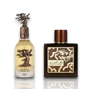 Lattafa Perfumes | Qaed Al Fursan Untamed & Eternal Oud Bundle | 3.04 - 3.4 fl oz Bottles | Eau de Parfum | Men's Fragrance | Amber - Aromatic & Vanilla Notes