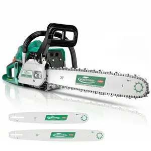 62CC Gas Chainsaw with 14&20-Inch Premium Bar & Chain, 2-Stroke Powerful Engine for Trees, Wood Cutting, Firewood, Anti-Vibration, Quick Start, Tool-Free Chain Tensioner, Durable Outdoor Garden Pruning and Land Clearing Power Tool