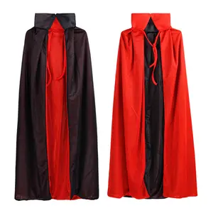 Vampire cape Red and black face standing collar cape standing collar hat reversible Halloween Cosplay costume