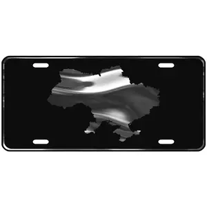 CustoMonsterDesigns Ukraine Map Heavy Duty Aluminum License Plate