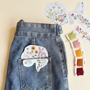 Sunflower & Lavender Pastel Flowers Embroidery Patterns Stick & Stitch