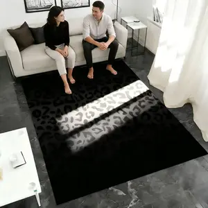 2D Leopard Print Area Rug, Non-Slip Carpet for Living Room & Bedroom, Stylish Home Decor for Washroom & Room Decoration
