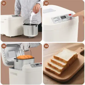 NO BRANDE Automatic Home Bread Maker Machine - 2LB Capacity, 12-in-1 Functions, Gluten-Free Setting, Nonstick Pan, Easy-to-Use Household Kitchen Appliance