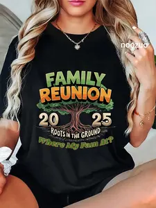 100% Cotton Family Reunion Tree 2025 Roots in The Ground Where My Fam At T-Shirt