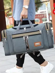 Large Capacity Foldable Travel Duffle Bag, Durable Fabric, Metal Chain Handle, Reinforced Stitching, Casual Fashion Design for Men Women Students