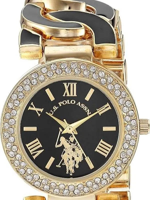 U.S. Polo Assn. Women's USC40303AZ Analog Quartz Watch with Gold Alloy Strap, Metal, New Quality