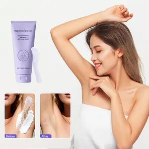 Body & Facial Hair Removal epilator Cream for Women & Men, Painless Depilatory Cream for Sensitive Skin, Suede Scented Gentle Hair Remover for Legs, Arms, Underarms & Bikini Line with Spatula Applicator Gentle Formula - 120ml