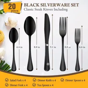 Black Silverware Set Black Silverware Set