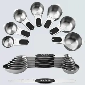 High Value 15-Piece Magnetic Measuring Cups & Spoons Set | N45 Strong Magnets Stainless Steel BPA Free | Affordable Kitchen Gadgets Kitchen Accessories Kitchen Supplies