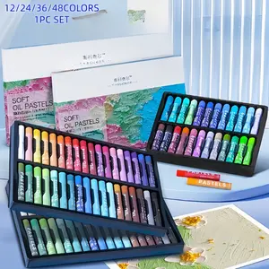 48 Color Vibrant Oil Pastels Set, Professional Art Supplies, Ideal for Students & Beginners, Plastic Box, Perfect for Coloring & Gifts